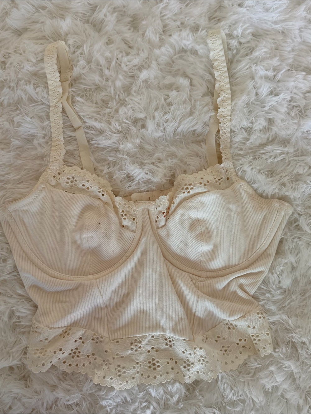 White Lace-Trim Bustier Top - Picture 2 of 5